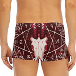 Goat Skull Pentagram Print Men's Short Boxer Briefs