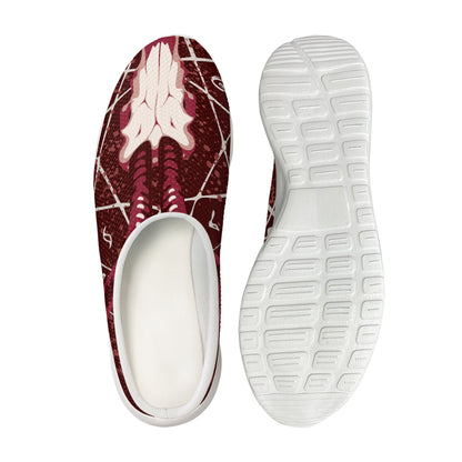 Goat Skull Pentagram Print Mesh Casual Shoes