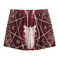 Goat Skull Pentagram Print Mesh Shorts