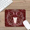 Goat Skull Pentagram Print Mouse Pad