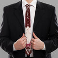 Goat Skull Pentagram Print Necktie