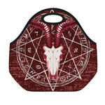 Goat Skull Pentagram Print Neoprene Lunch Bag