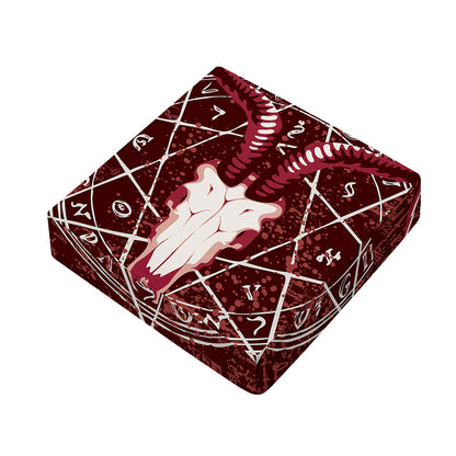 Goat Skull Pentagram Print Outdoor Seat Cushion Cover