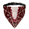 Goat Skull Pentagram Print Over The Collar Dog Bandana