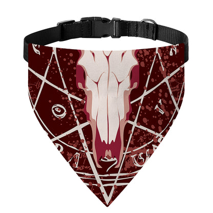 Goat Skull Pentagram Print Over The Collar Dog Bandana