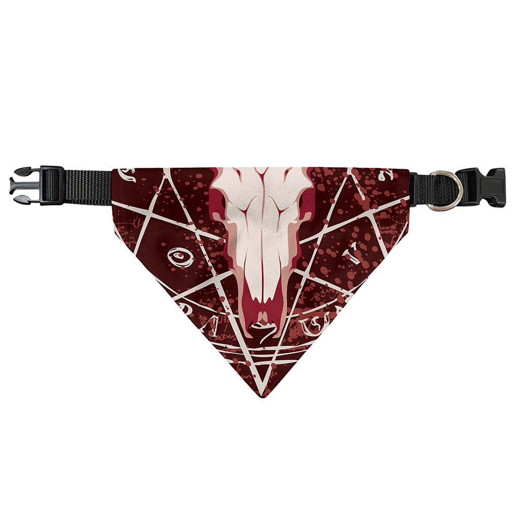 Goat Skull Pentagram Print Over The Collar Dog Bandana