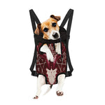 Goat Skull Pentagram Print Pet Carrier Backpack