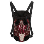 Goat Skull Pentagram Print Pet Carrier Backpack