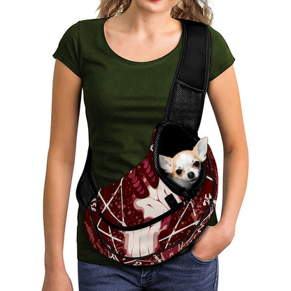 Goat Skull Pentagram Print Pet Sling Carrier