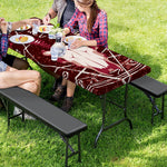 Goat Skull Pentagram Print Picnic Table Cover