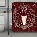 Goat Skull Pentagram Print Polyester Shower Curtain