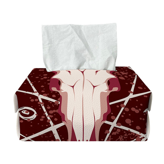 Goat Skull Pentagram Print Rectangle Tissue Box Cover