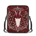 Goat Skull Pentagram Print Rectangular Crossbody Bag