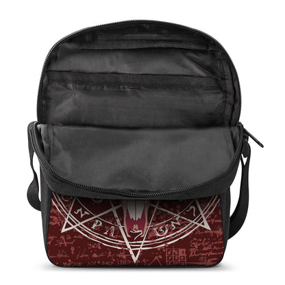 Goat Skull Pentagram Print Rectangular Crossbody Bag