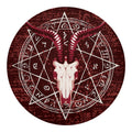 Goat Skull Pentagram Print Round Blanket