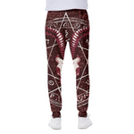 Goat Skull Pentagram Print Scuba Joggers
