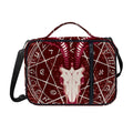 Goat Skull Pentagram Print Shoulder Strap Bible Bag