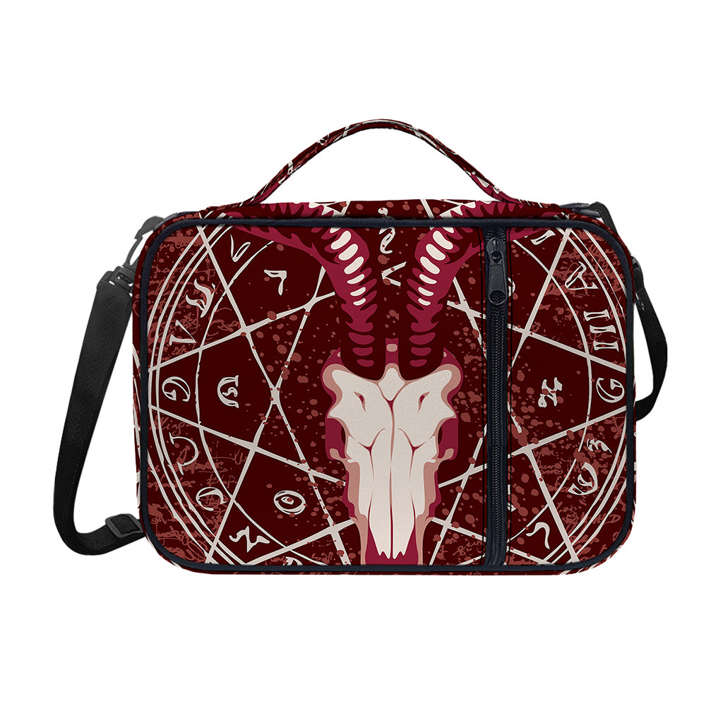 Goat Skull Pentagram Print Shoulder Strap Bible Bag