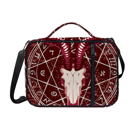 Goat Skull Pentagram Print Shoulder Strap Bible Bag
