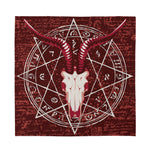 Goat Skull Pentagram Print Silk Bandana