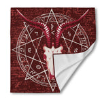 Goat Skull Pentagram Print Silk Bandana