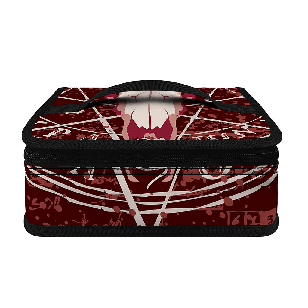 Goat Skull Pentagram Print Small Lunch Bag