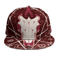 Goat Skull Pentagram Print Snapback Cap