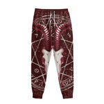 Goat Skull Pentagram Print Sweatpants