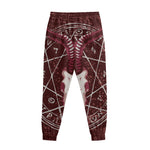 Goat Skull Pentagram Print Sweatpants