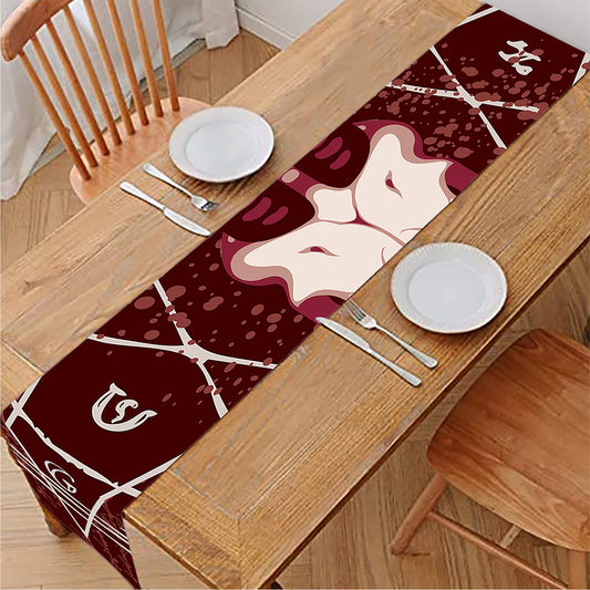 Goat Skull Pentagram Print Table Runner