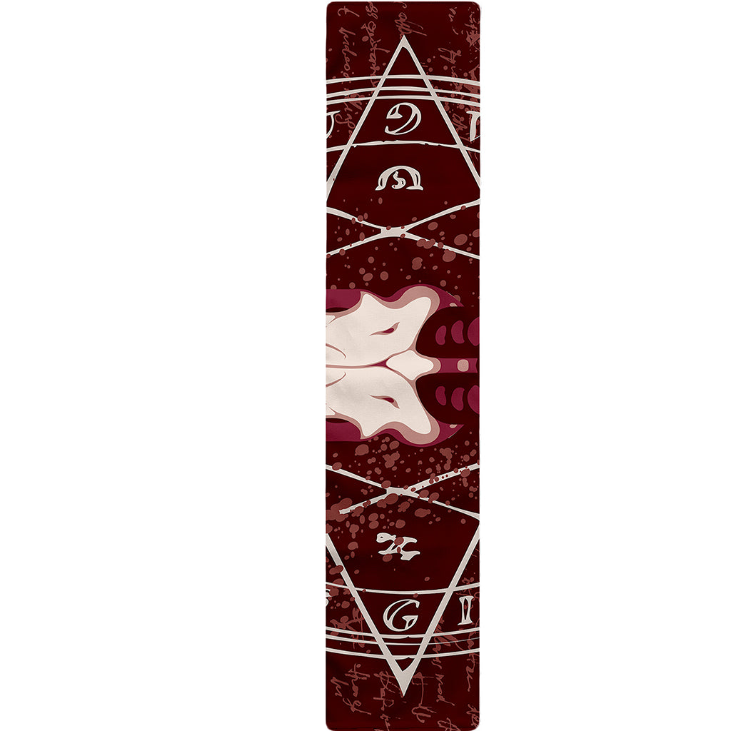 Goat Skull Pentagram Print Table Runner