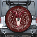 Goat Skull Pentagram Print Tire Cover With Camera Hole