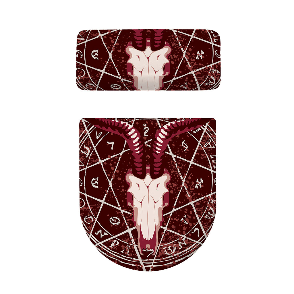 Goat Skull Pentagram Print Toilet Lid And Tank Cover Set
