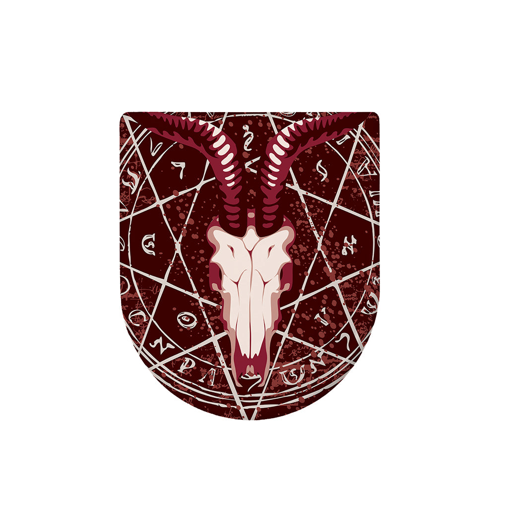 Goat Skull Pentagram Print Toilet Lid Cover