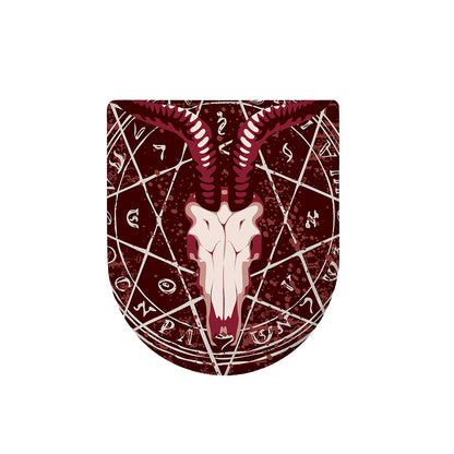 Goat Skull Pentagram Print Toilet Lid Cover