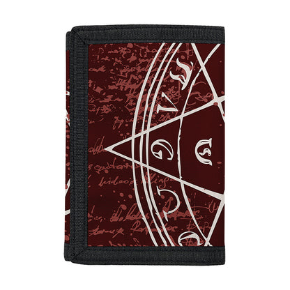 Goat Skull Pentagram Print Trifold Wallet