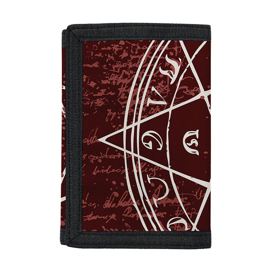 Goat Skull Pentagram Print Trifold Wallet
