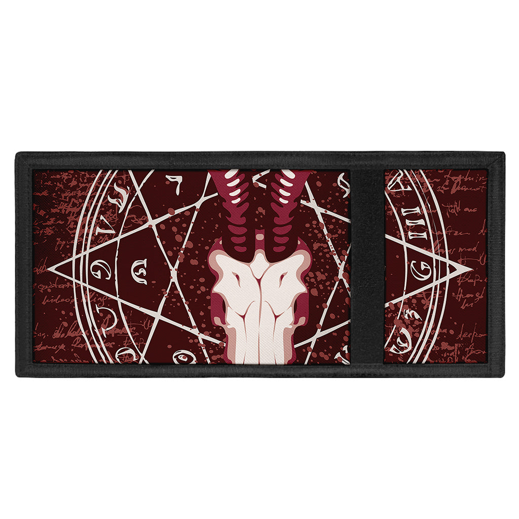 Goat Skull Pentagram Print Trifold Wallet