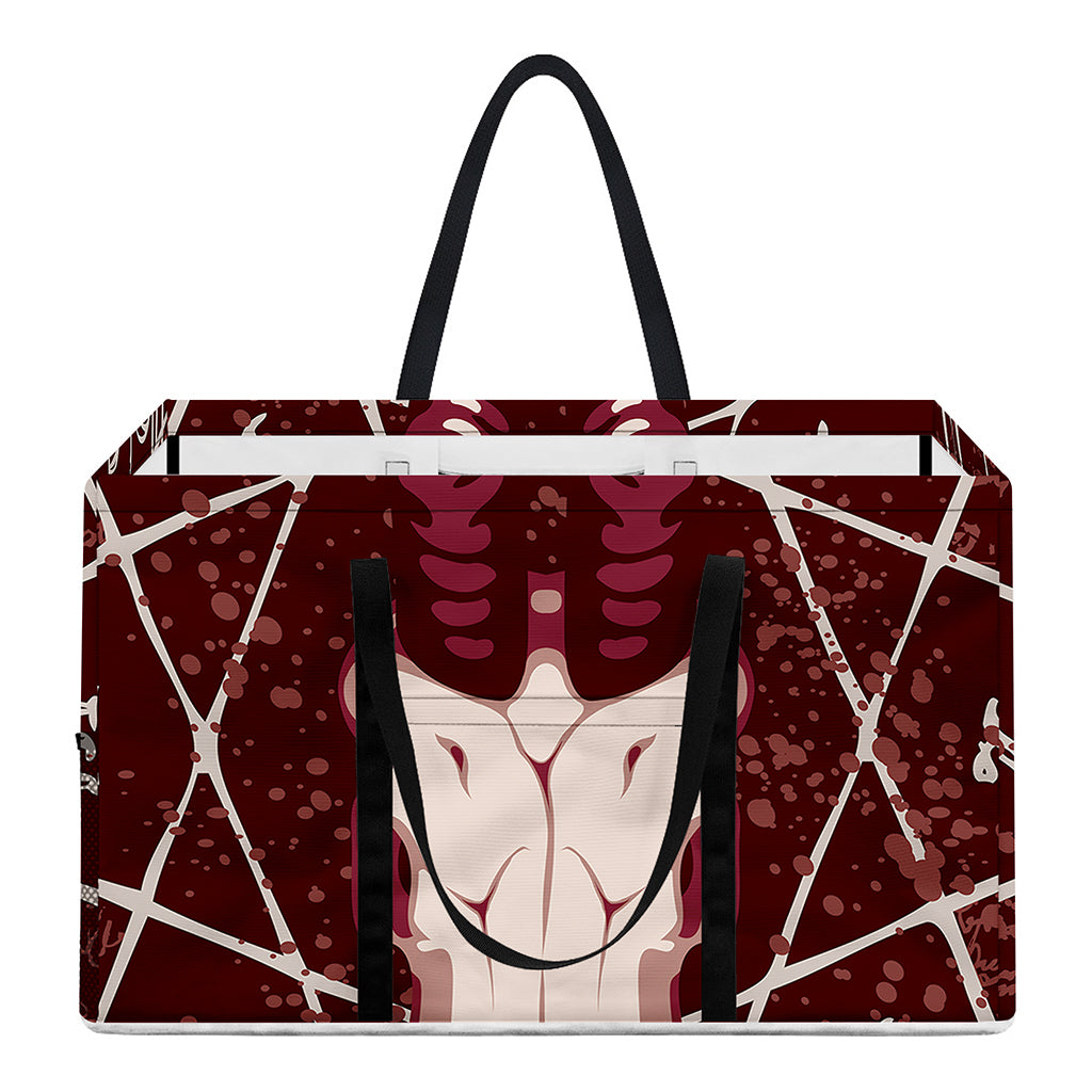 Goat Skull Pentagram Print Utility Tote Bag
