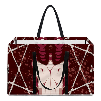 Goat Skull Pentagram Print Utility Tote Bag