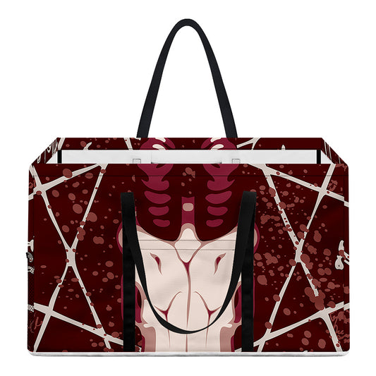 Goat Skull Pentagram Print Utility Tote Bag