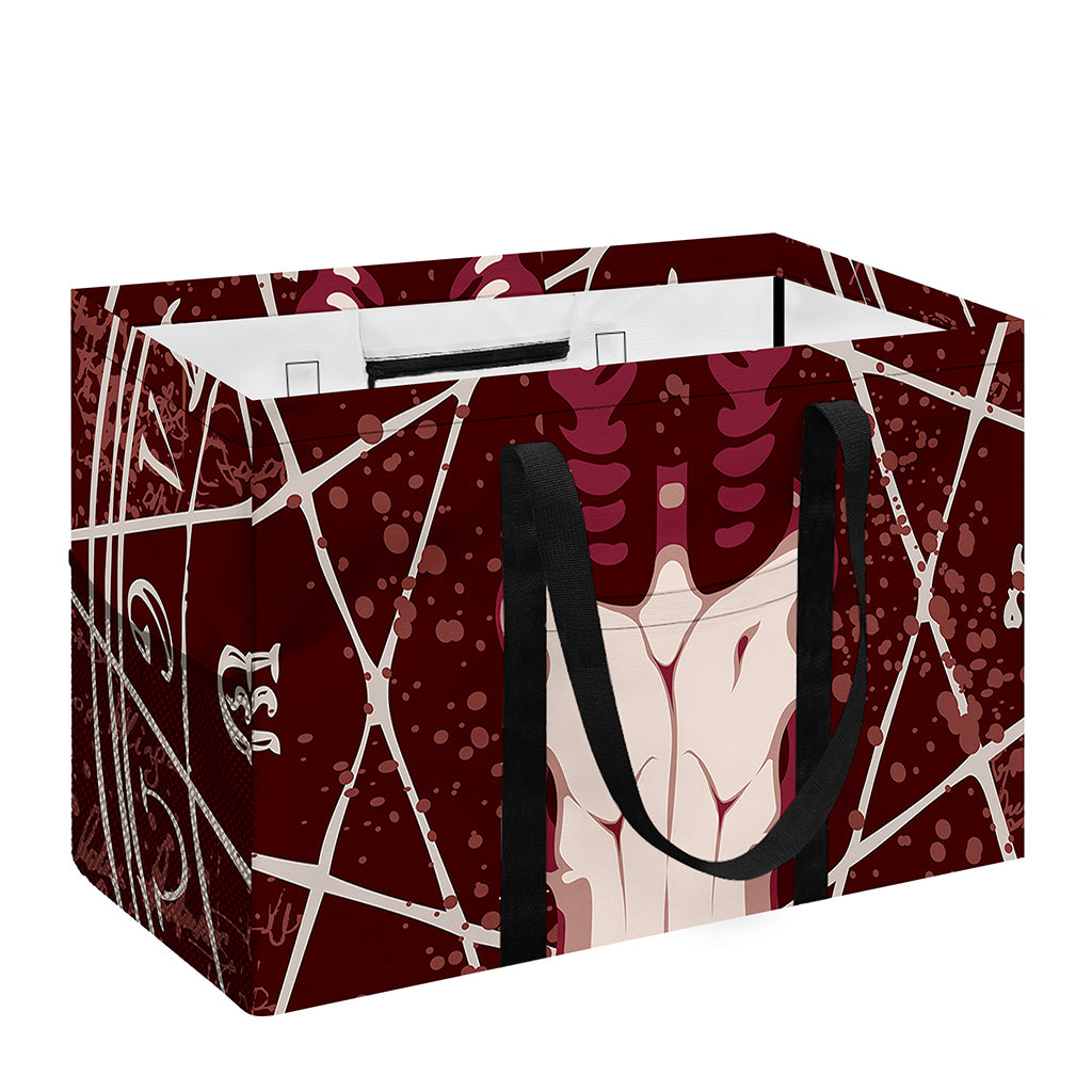 Goat Skull Pentagram Print Utility Tote Bag