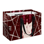 Goat Skull Pentagram Print Utility Tote Bag
