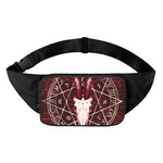 Goat Skull Pentagram Print Waist Bag