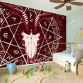 Goat Skull Pentagram Print Wall Sticker
