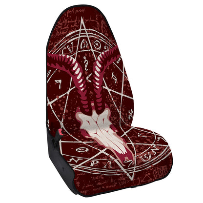 Goat Skull Pentagram Print Waterproof Car Seat Cover