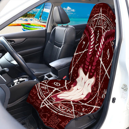 Goat Skull Pentagram Print Waterproof Car Seat Cover