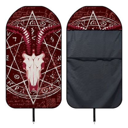 Goat Skull Pentagram Print Waterproof Car Seat Cover