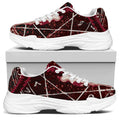 Goat Skull Pentagram Print White Chunky Shoes