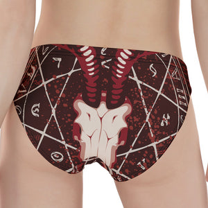 Goat Skull Pentagram Print Women's Panties